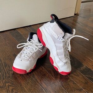 Jordan Kids White and Red Sneakers - Sz Youth 1